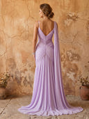 A Line Sweetheart Sleeveless Chiffon Long Prom Dresses