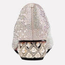 Closed Toe Chunky Heel Pearl Embellished Rhinestone Party Shoes