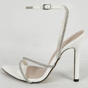 Open Toe High Heel Rhinestone Lace Up Elegant Party Shoes