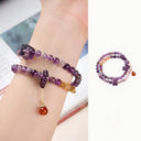Purple Crystal Mala Beads Red Agate Charm