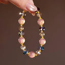 Pink Strawberry Quartz Bead Bracelets