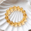 Yellow Citrine Crystal Mala Beads Stretch Bracelet