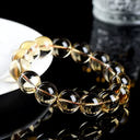 Yellow Citrine Crystal Mala Beads Stretch Bracelet
