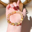 Yellow Citrine Crystal Mala Beads Stretch Bracelet