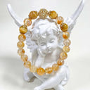 Yellow Citrine Crystal Mala Beads Stretch Bracelet