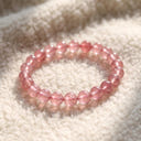Pink Strawberry Quartz Crystal Bead Bracelets