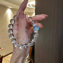 Clear Quartz Aquamarine Bead Bracelets