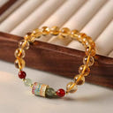 Multicolor Enamel Charm Citrine Crystal Prayer Beads Bracelets
