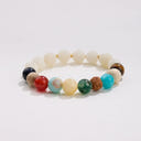 Buddha Lotus White Jade Chakra Bead Bracelets