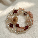 Champagne Crystal Floral Stack Bead Bracelets