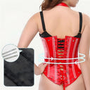 Gothic Halter PU Leather Corset with Steel Bones Shapewear Shorts