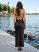 Satin V Neck Mermaid Long Wedding Guest Dresses