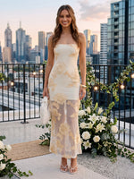 Tulle Strapless Mermaid Long Wedding Guest Dresses