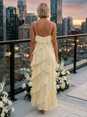 Satin V Neck Mermaid Long Wedding Guest Dresses