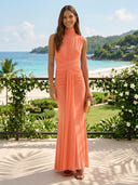 Tulle Hight Neck Mermaid Long Wedding Guest Dresses