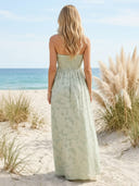 Jacquard A Line Strapless Long Wedding Guest Dresses with Pleated