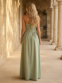Chiffon A Line Strapless Long Wedding Guest Dresses with Slit