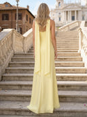 Satin Mermaid Strapless Long Wedding Guest Dresses with Scarf